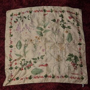 Tiffany‎ & Co. Cream Botanical Silk Scarf